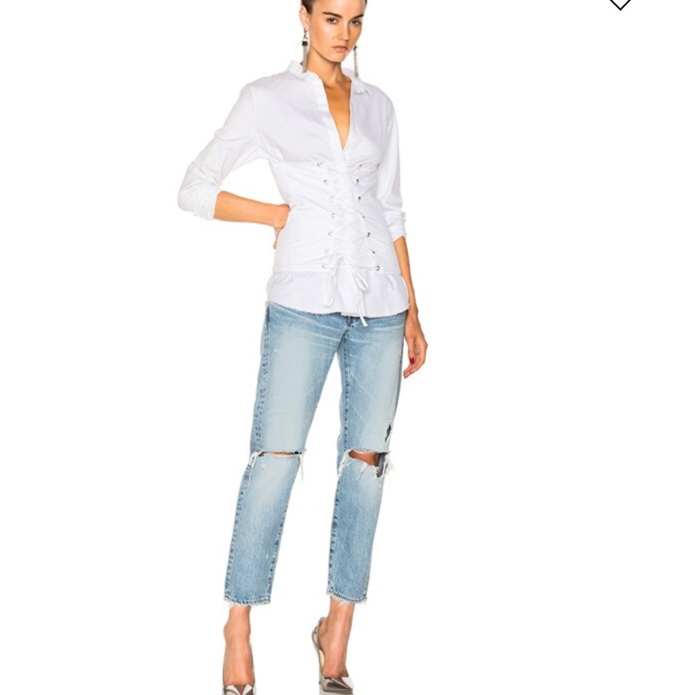 RtA Jeanine Button Down Lace Up Top Size